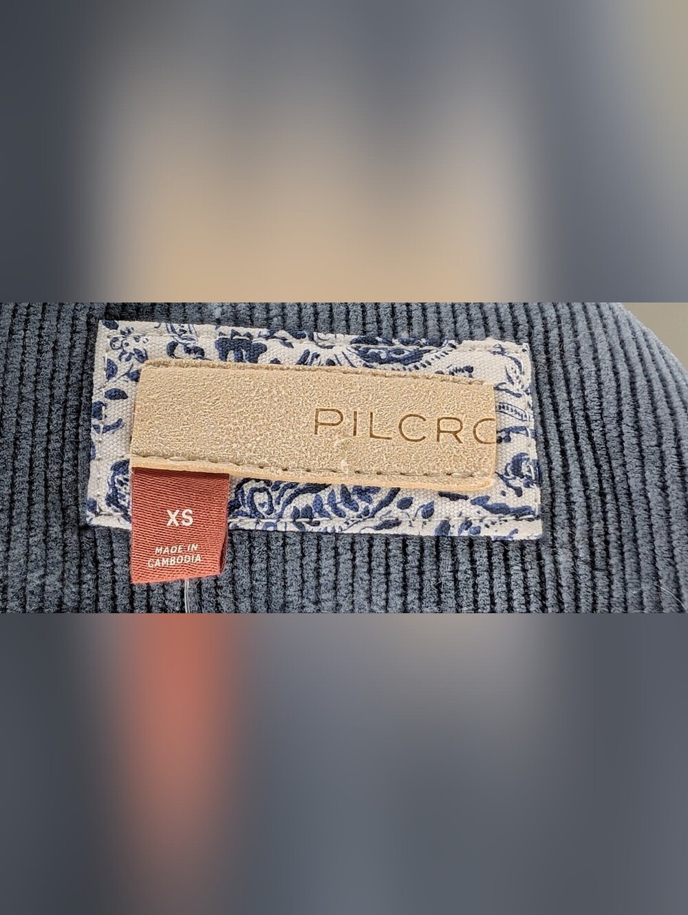Anthropologie PILCRO Oversized Corduroy Blazer Jacket Coat Shacket Blue XS , NEW - Picture 7 of 7